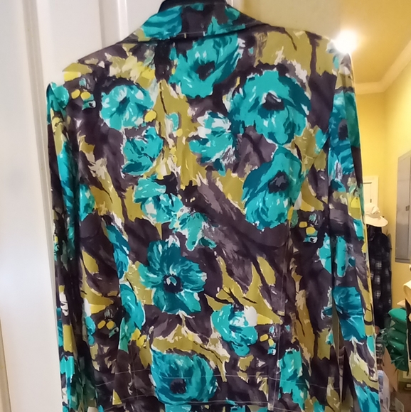 R-Q-T Blazer Large Teal,Black,White,Yellow and Chartreuse - Picture 5 of 5
